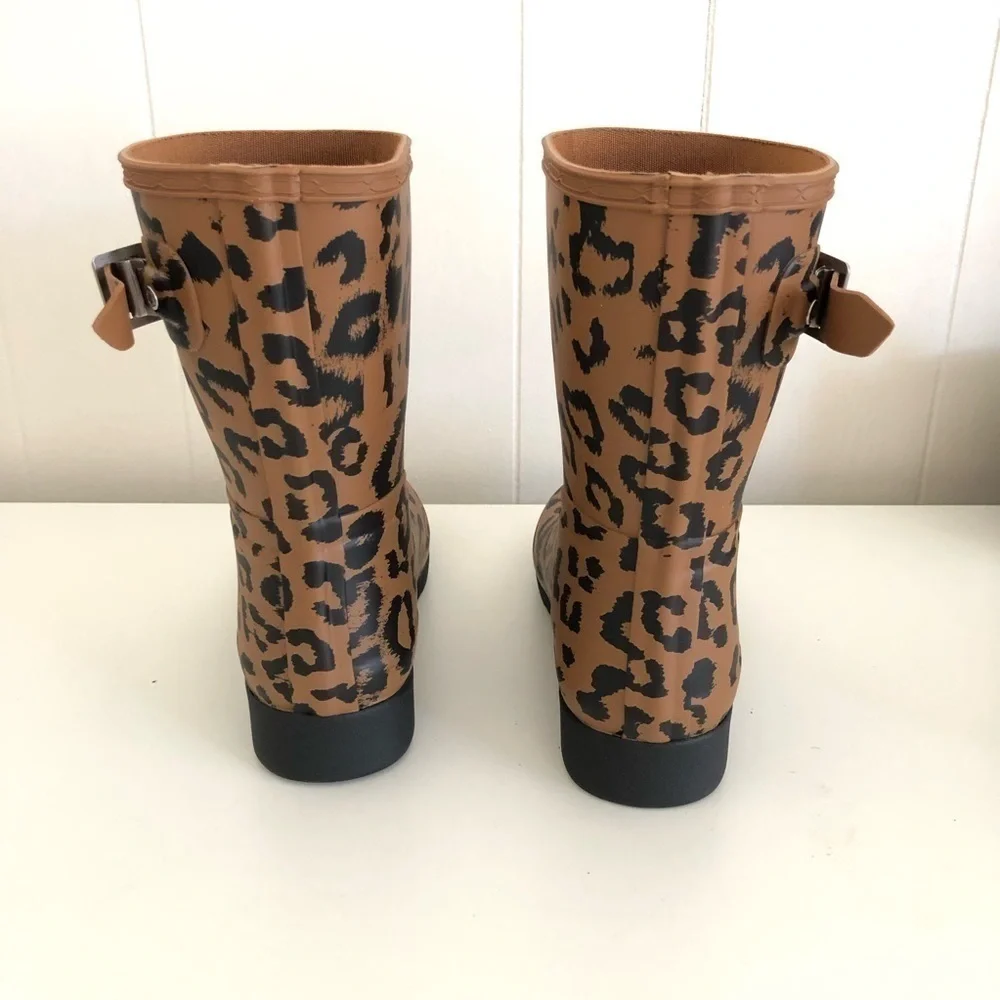 Hunter Leopard Print Short Waterproof Rain Boot 6